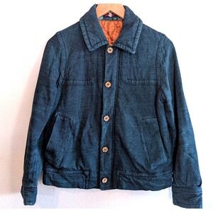 Vintage 90's Pal'las Palace Teal Cotton Chore Jacket Quilted Small Made Japan